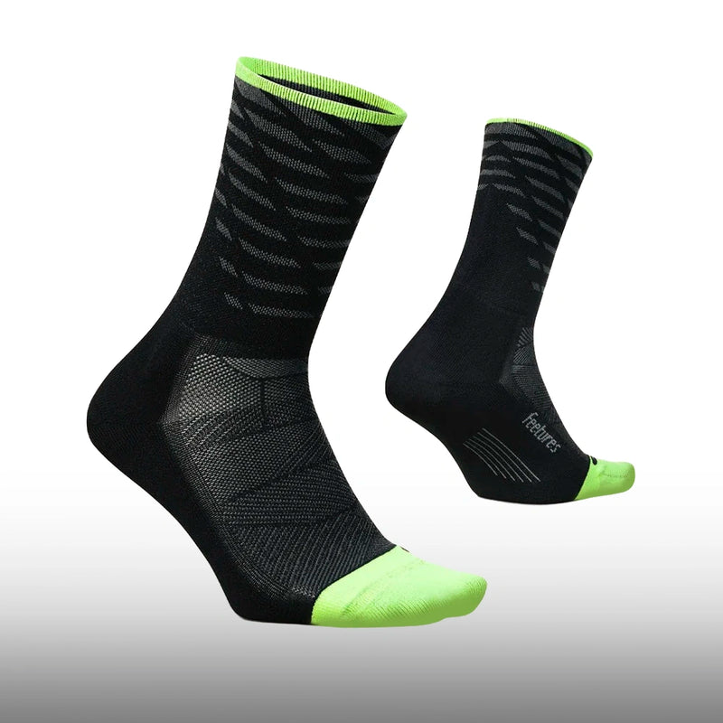 Feetures Elite Light Cushion Mini Crew Tempo Black