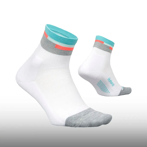 Feetures Elite Light Cushion Quarter Aquatic White