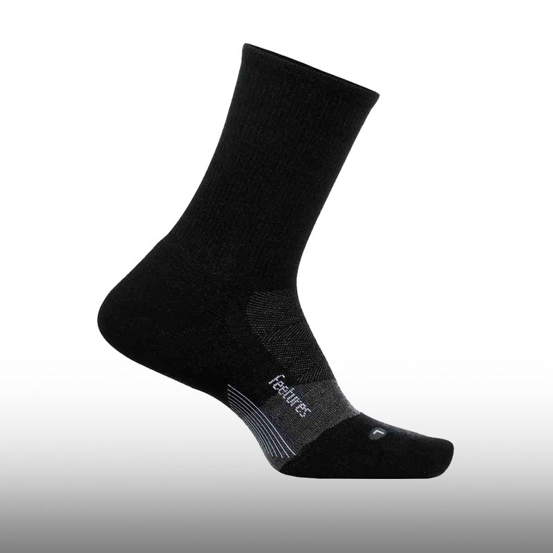 Feetures Merino 10 Max Cushion Mini Crew Charcoal