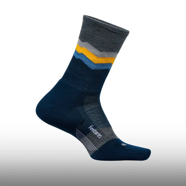 Feetures Merino 10 Max Cushion Mini Crew Switchback Sapphire