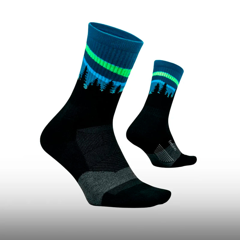 Feetures Trail Max Cushion Mini Crew Blue Aurora