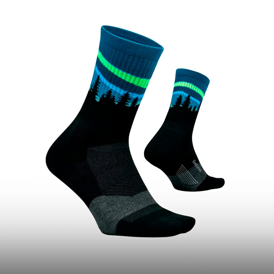 Feetures Trail Max Cushion Mini Crew Blue Aurora