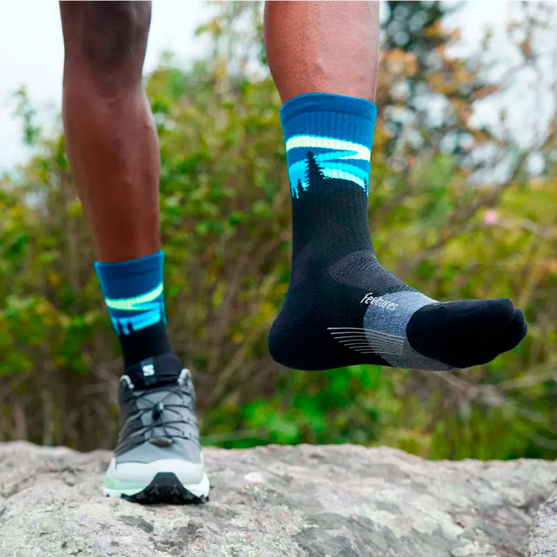 Feetures Trail Max Cushion Mini Crew Blue Aurora