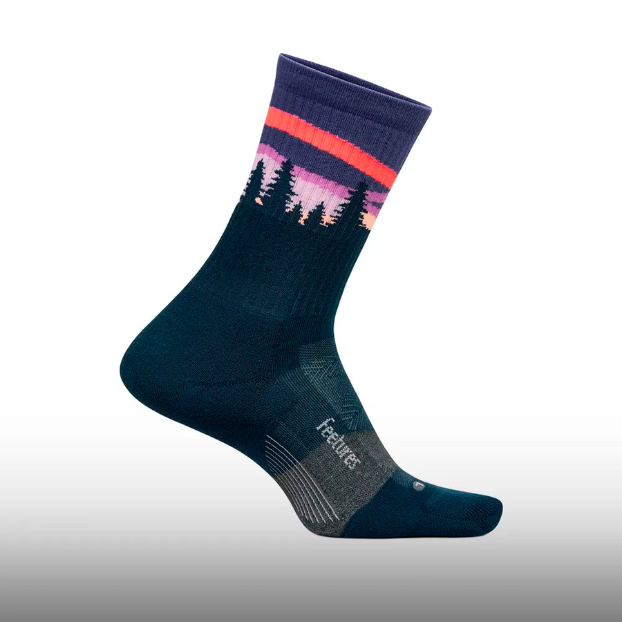 Feetures Trail Max Cushion Mini Crew Purple Aurora