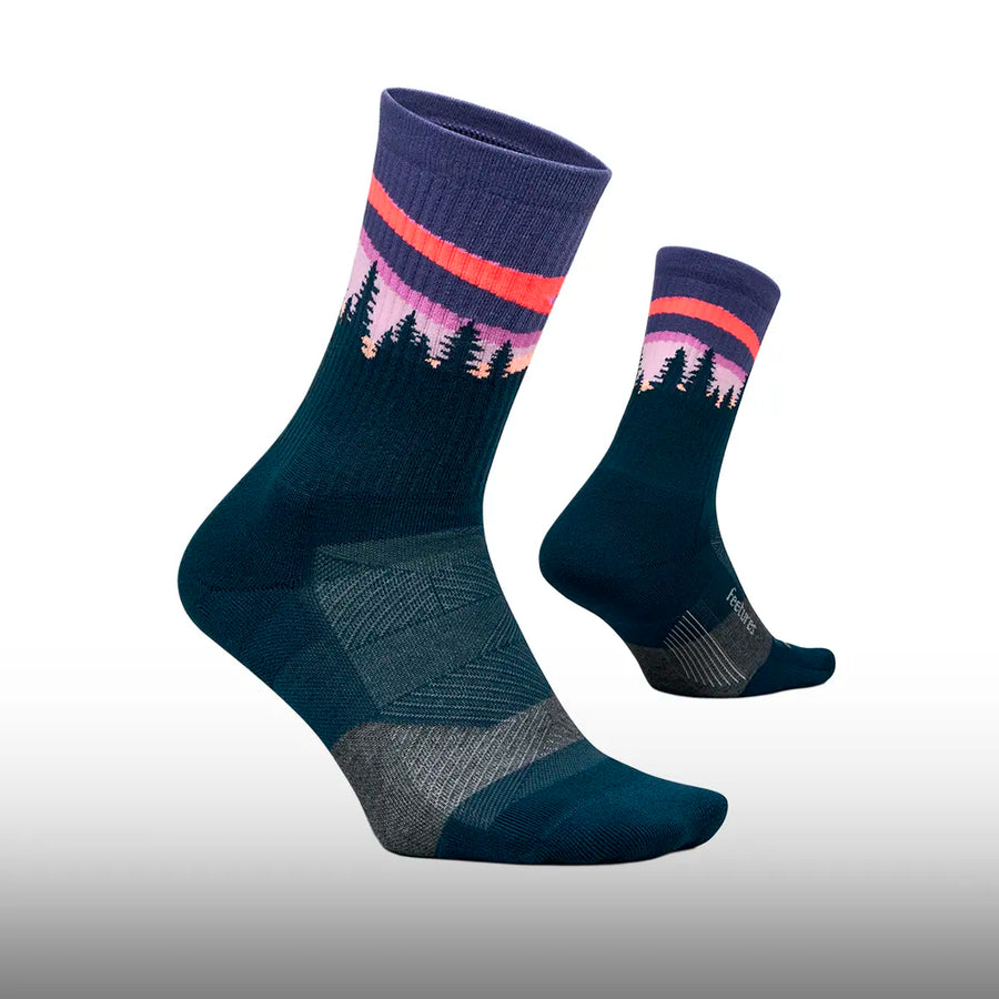 Feetures Trail Max Cushion Mini Crew Purple Aurora