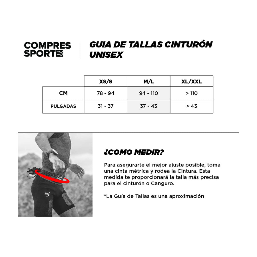 Guía de Talla Compressport Cinturón Unisex