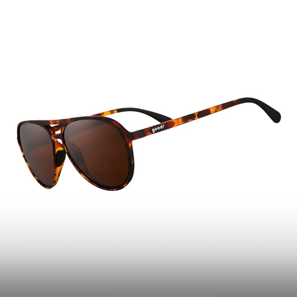 Goodr MACH Gs Amelia Earhart Ghosted Me Brown Tortoise