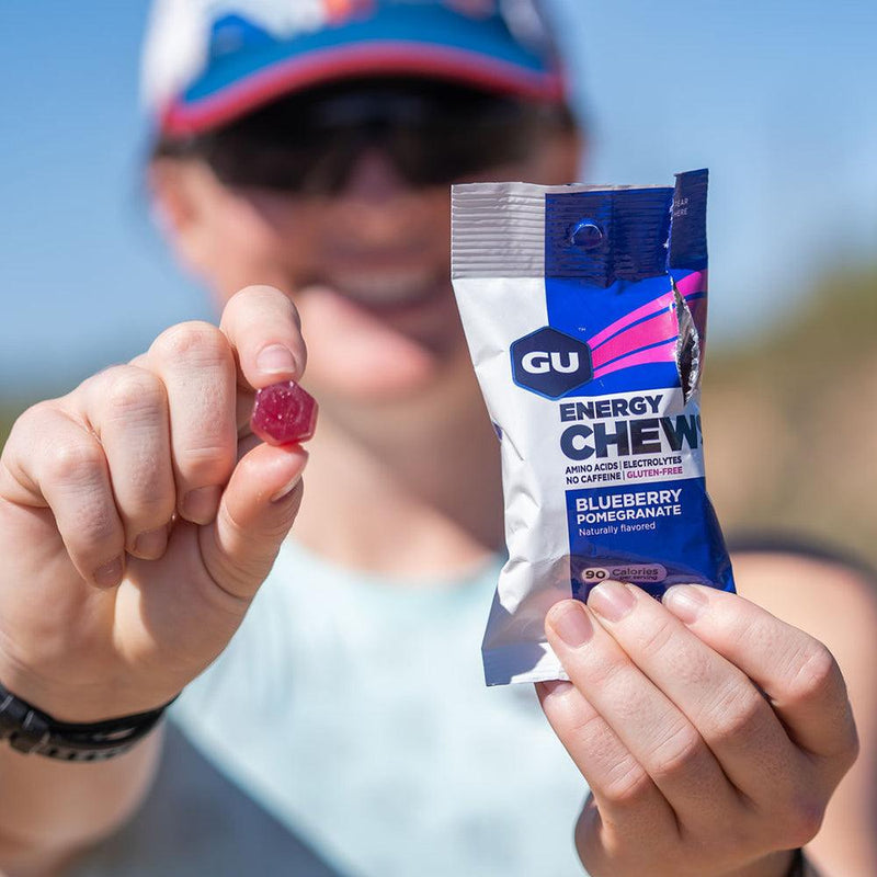 Gu Energy Goma Energética Chews 60g Sin Cafeína - Arándano - Nación Runner Colombia