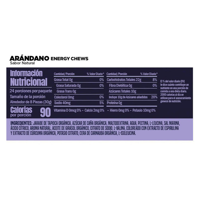 Gu Energy Goma Energética Chews 60g Sin Cafeína - Arándano - Nación Runner Colombia