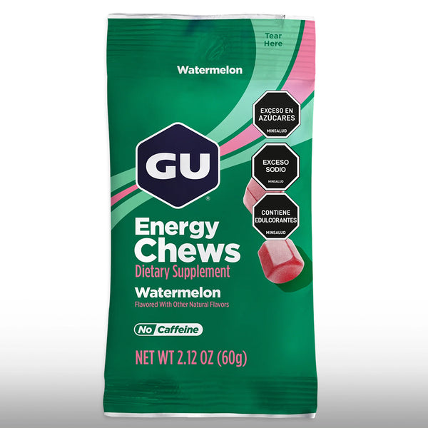 Gu Energy Goma Chews 60g Sin Cafeína - Sandia