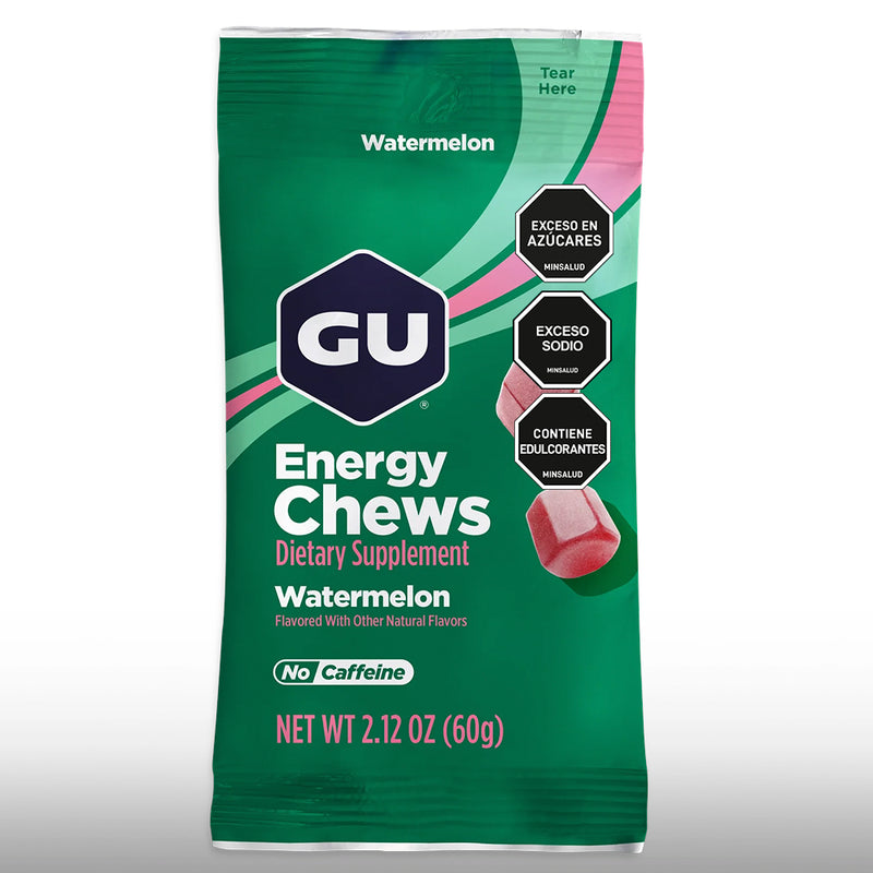 Gu Energy Goma Chews 60g Sin Cafeína - Sandia