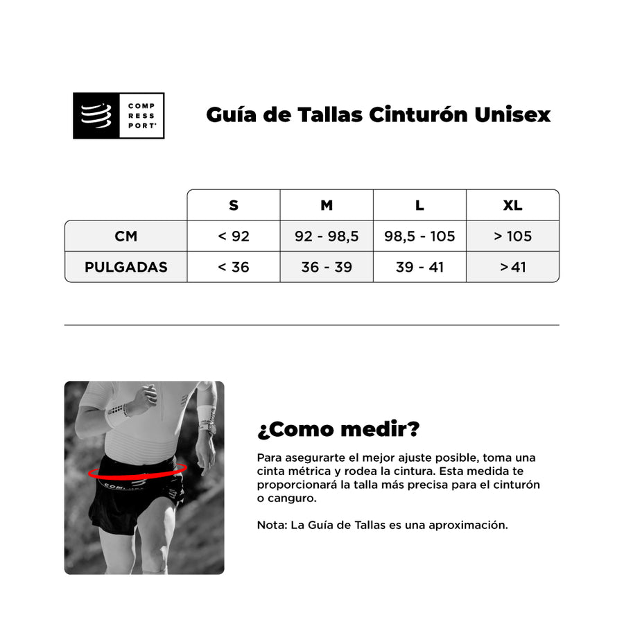 Guía de Tallas Compressport Cinturones Free Belt