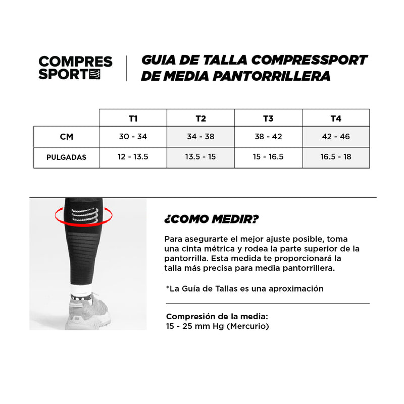 guia de tallas pantorrilleras compressport