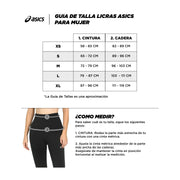 Guia de tallas Asics Licra Mujer