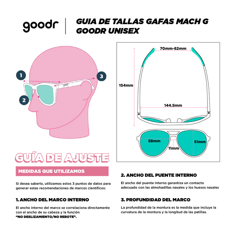 Guia de tallas Goodr Mach