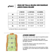 Guia de tallas blusa sin mangas asics