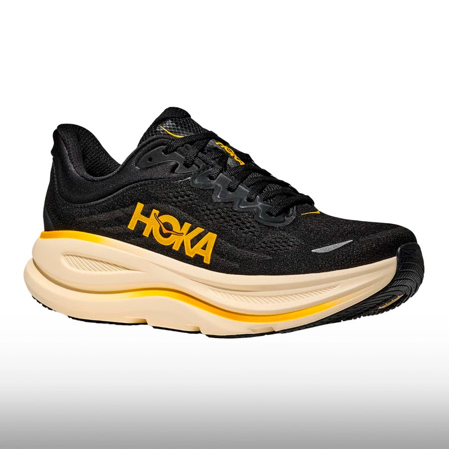 Hoka Bondi 9 Hombre Carbon Black Yellow Gold