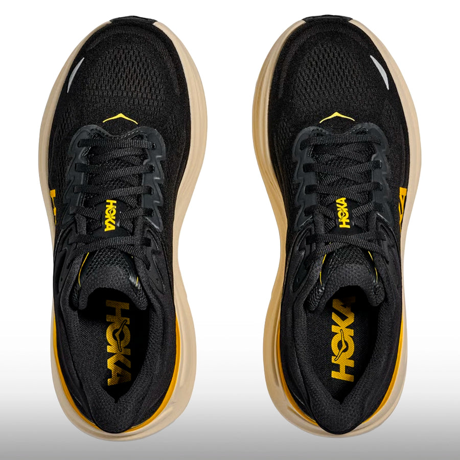 Hoka Bondi 9 Hombre Carbon Black Yellow Gold