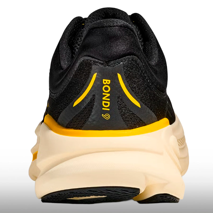 Hoka Bondi 9 Hombre Carbon Black Yellow Gold