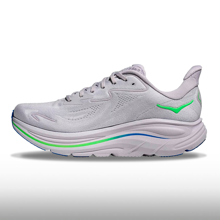 Hoka Clifton 10 Hombre Ash Grey Neon Green