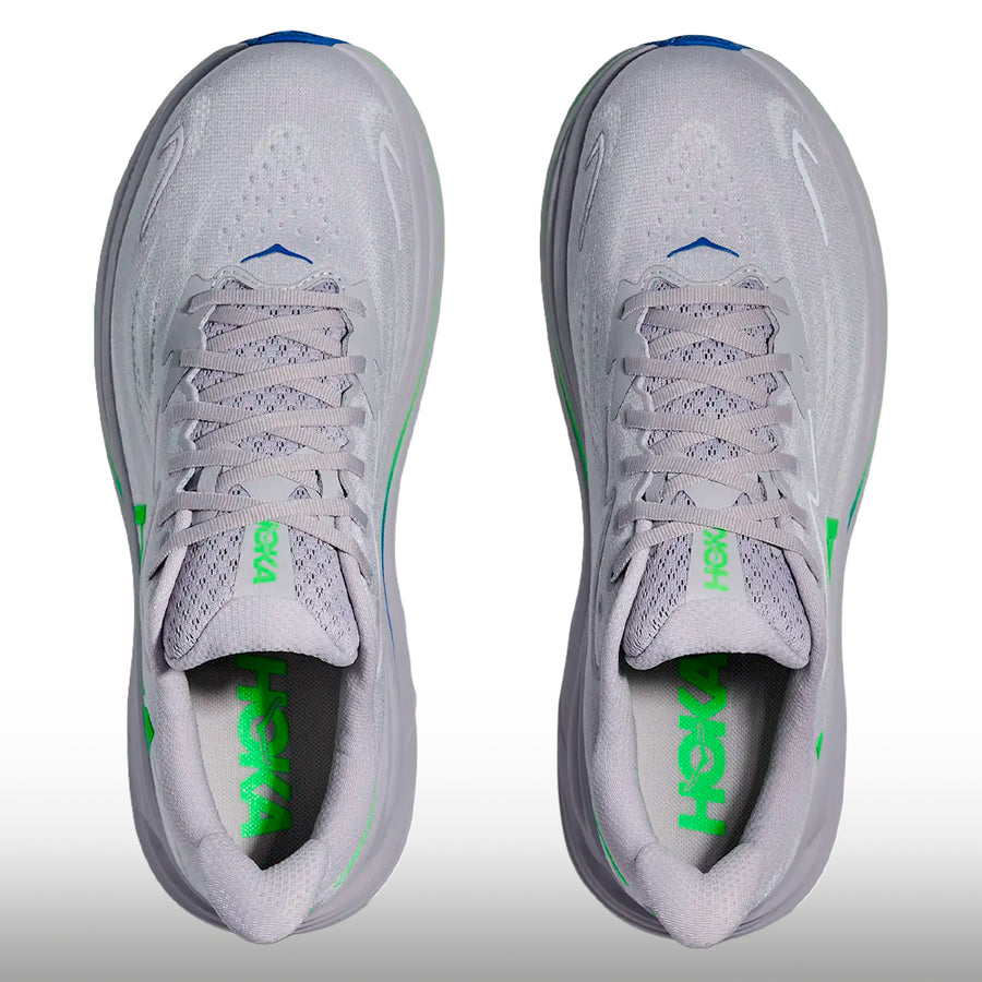 Hoka Clifton 10 Hombre Ash Grey Neon Green