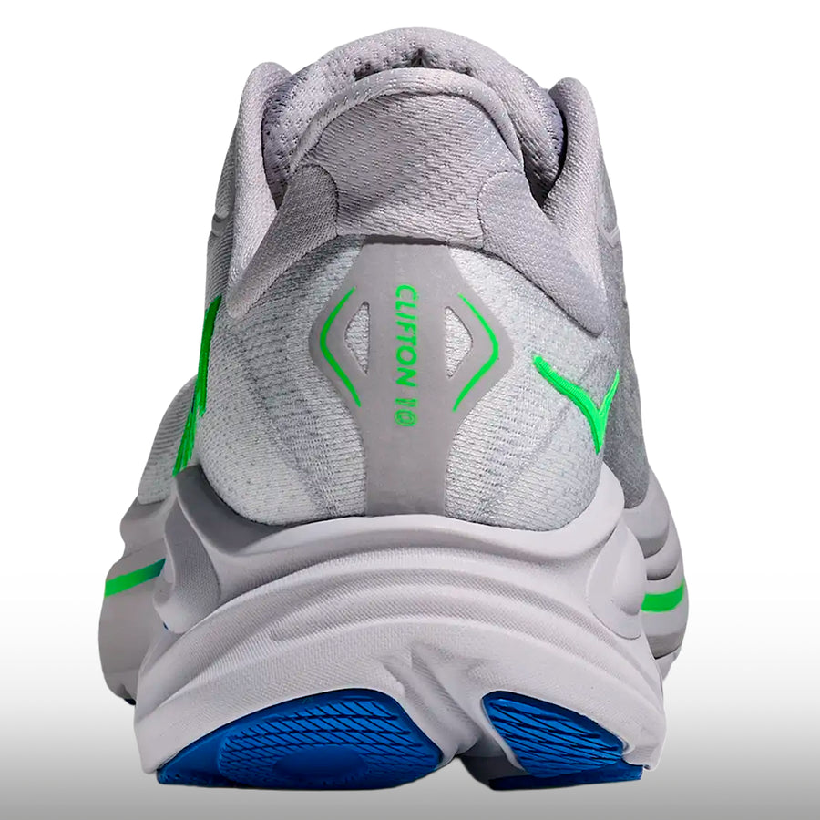 Hoka Clifton 10 Hombre Ash Grey Neon Green