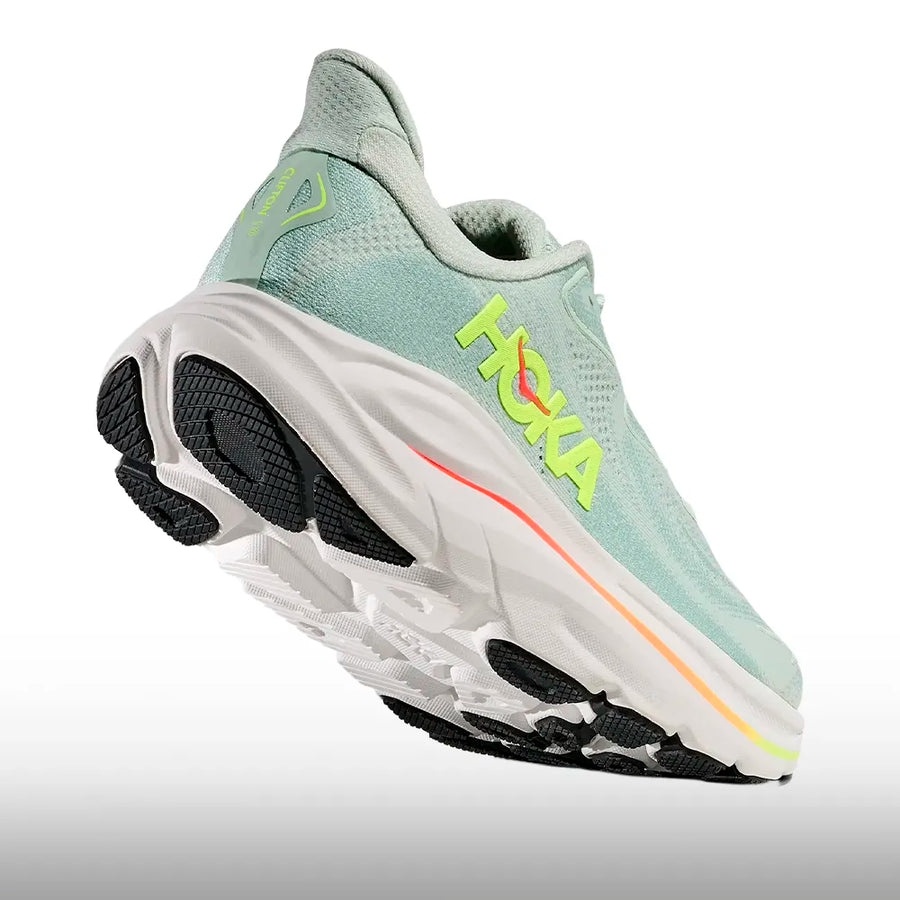 Hoka Clifton 10 Mujer Sea Glass Neon Flame