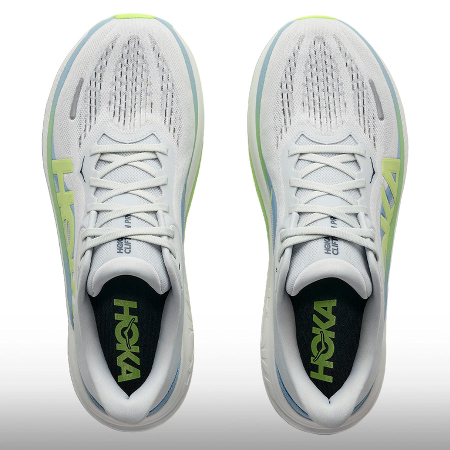 Hoka Clifton Pro Hombre Moonrise Grey Neon Yuzu