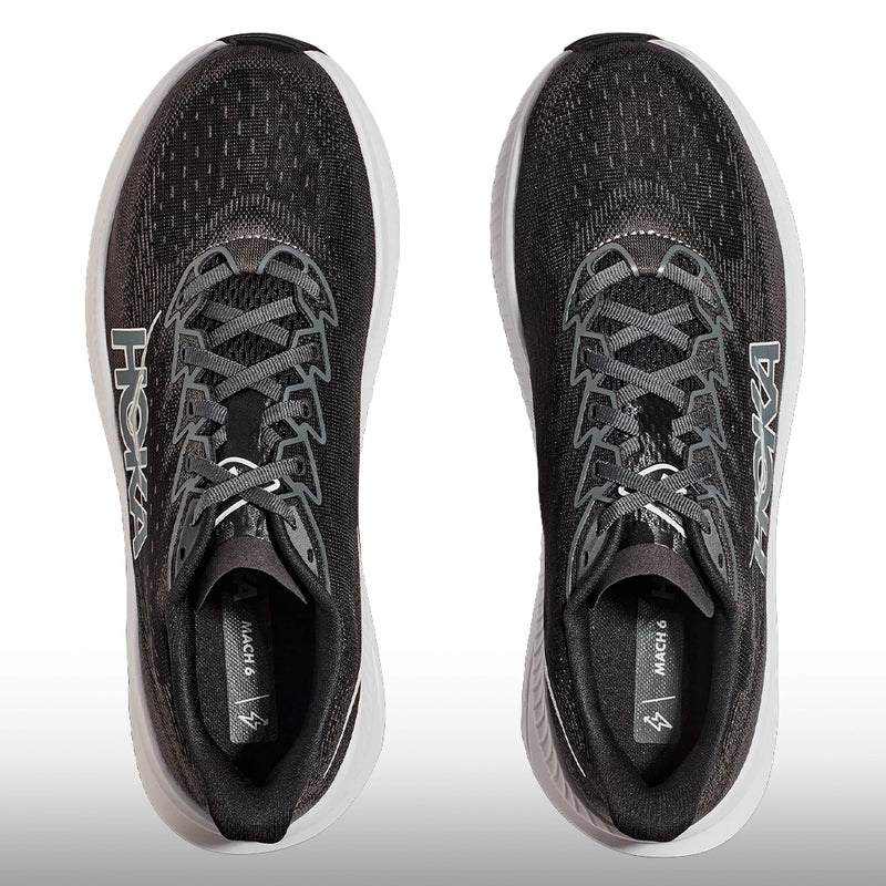 Hoka Mach 6 Hombre Black White