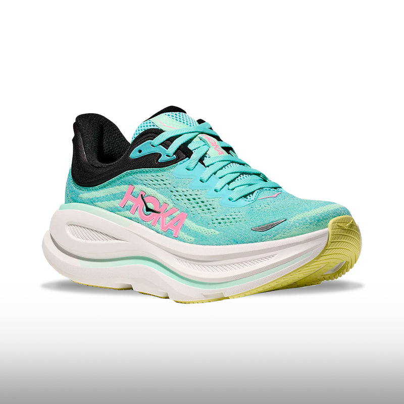 Hoka One One Bondi 9 Mujer Blue Spark Mint Fluorite