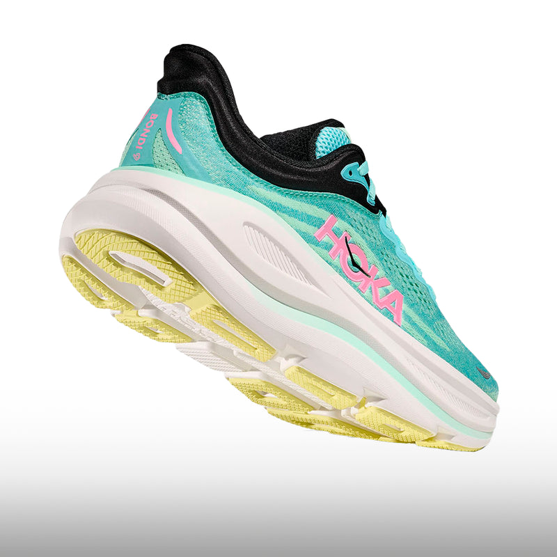 Hoka One One Bondi 9 Mujer Blue Spark Mint Fluorite