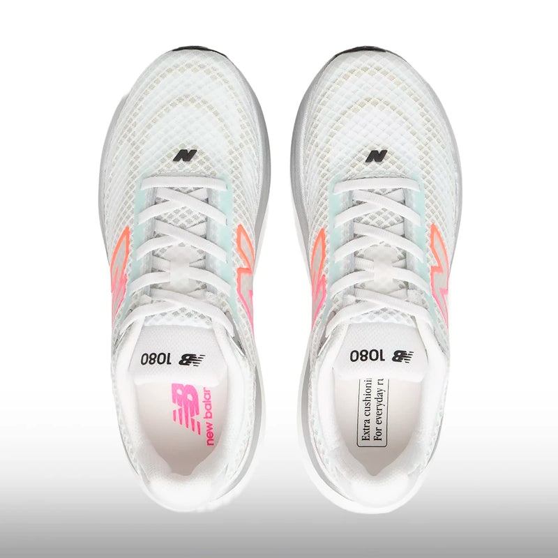 New Balance 1080 V15 Breathe Mujer White Pink Tangerine Heat