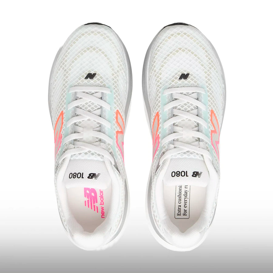 New Balance 1080 V15 Breathe Mujer White Pink Tangerine Heat