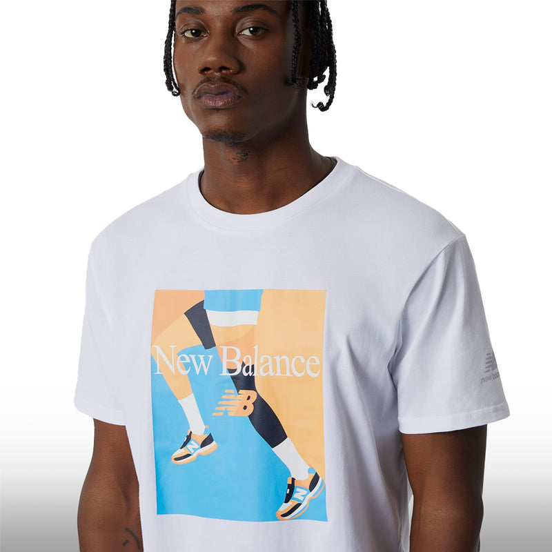 New Balance Camiseta Essentials Celebrate Run Hombre White