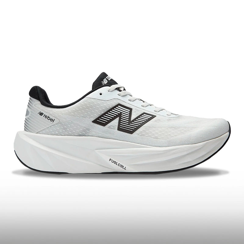 New Balance FuelCell Rebel v5 Hombre White Black Silver Metallic