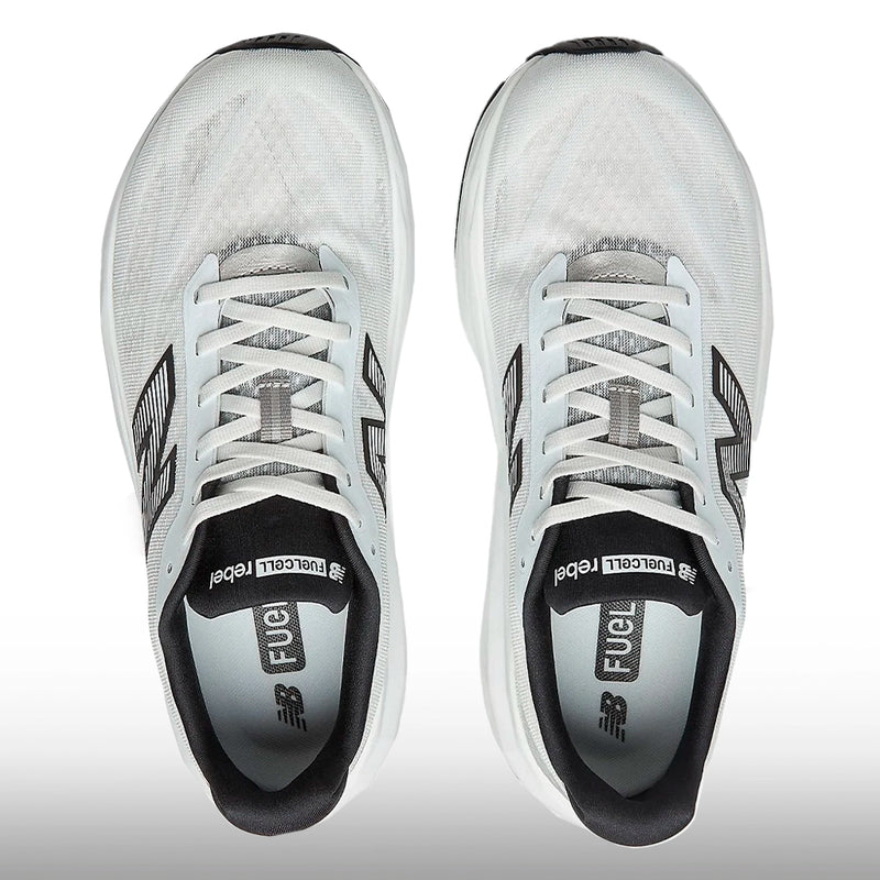 New Balance FuelCell Rebel v5 Hombre White Black Silver Metallic