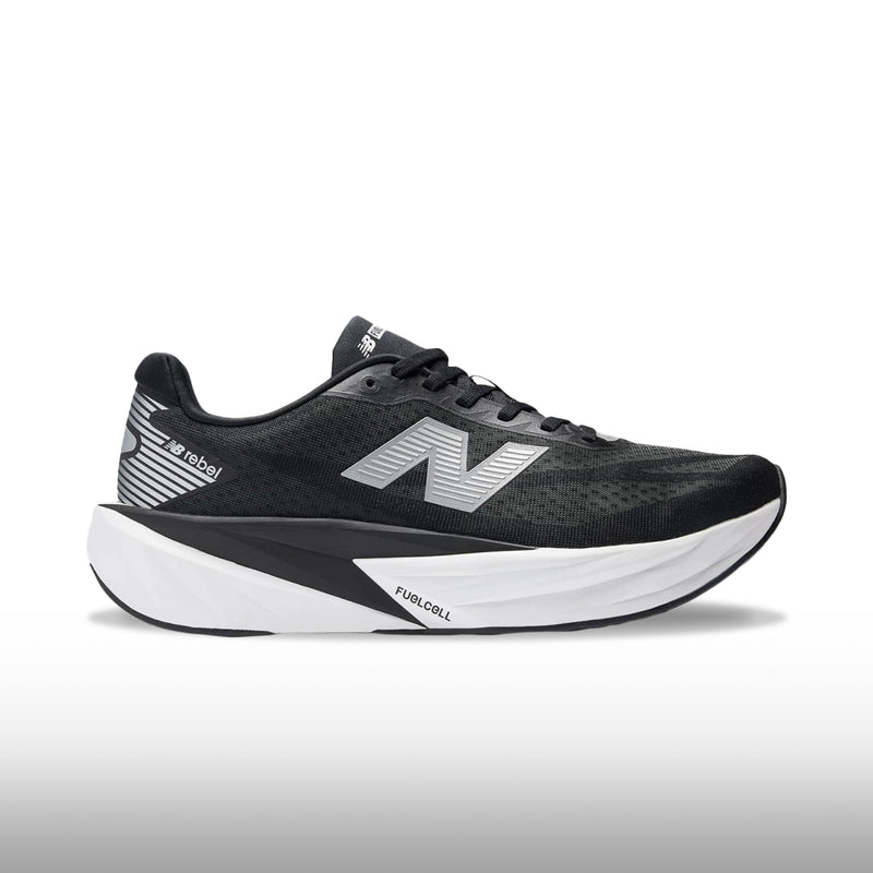 New Balance FuelCell Rebel v5 Mujer Black White Silver Metallic