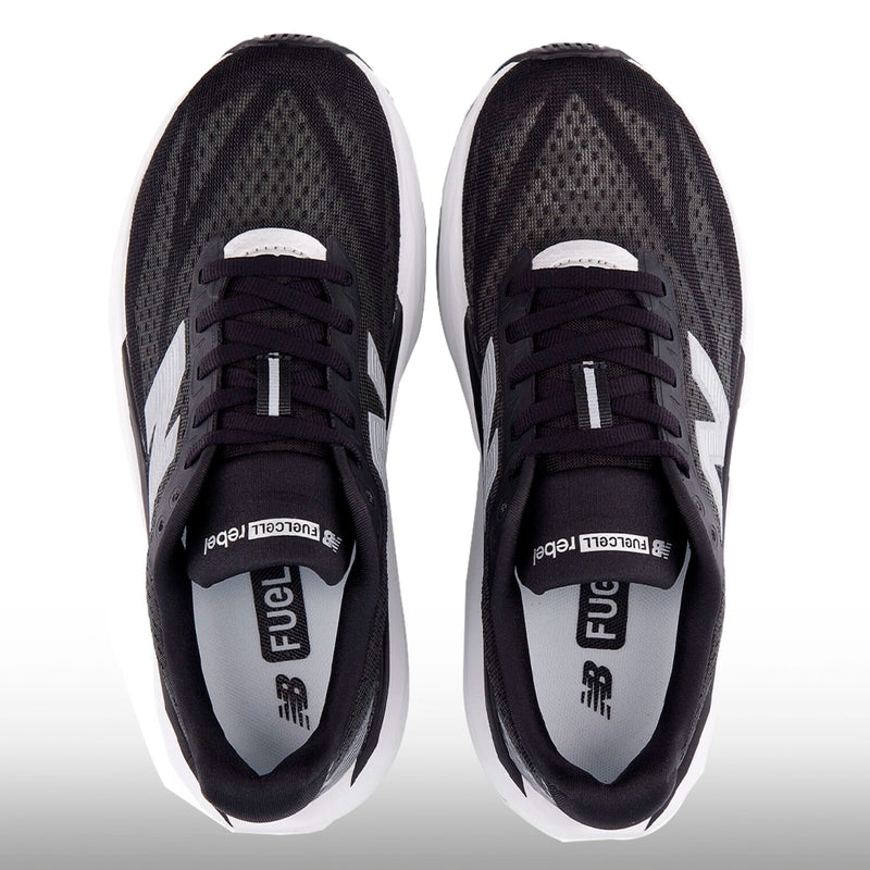 New Balance FuelCell Rebel v5 Mujer Black White Silver Metallic