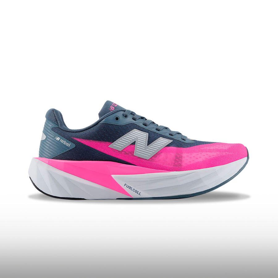 New Balance FuelCell Rebel v5 Mujer Shadow Blue Pink Heat