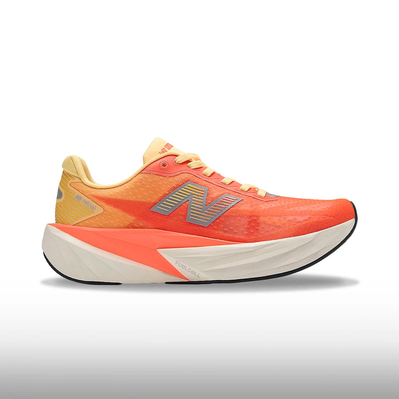 New Balance FuelCell Rebel v5 Mujer Tangerine Heat Silver Metallic