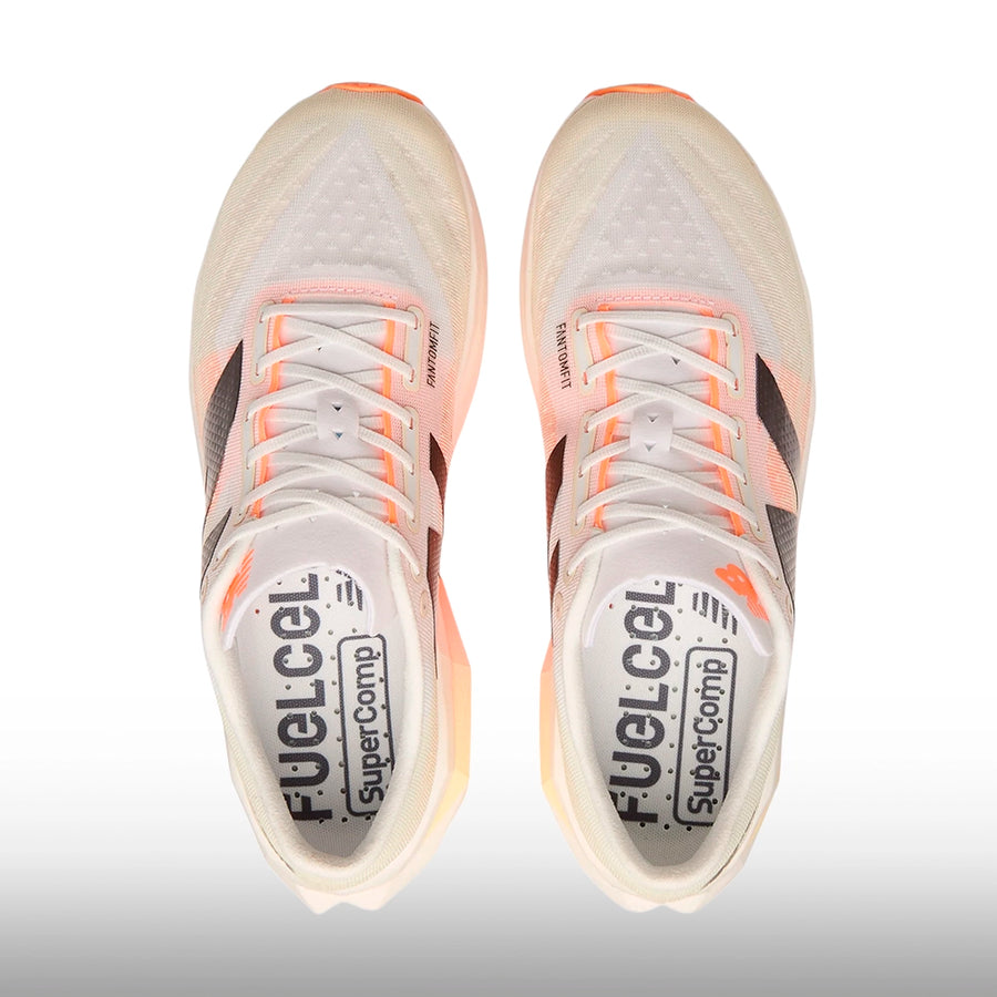 New Balance FuelCell SuperComp Elite V4 Mujer White Angora Mango