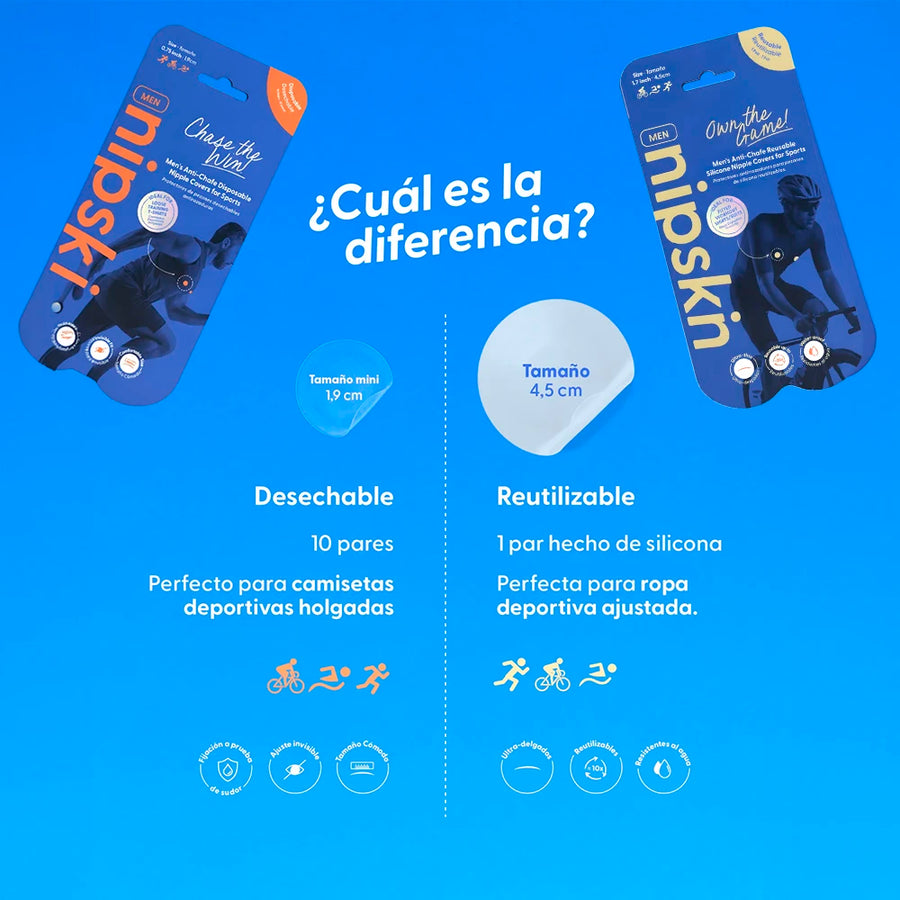 Nipskin Protector de Pezón Anti-Roce Hombre Chase the Win (Pack x10 pares)