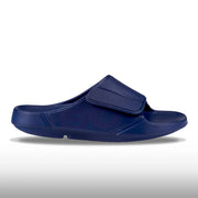 Oofos OOahh Sport Flex Slide Sandal Unisex Navy