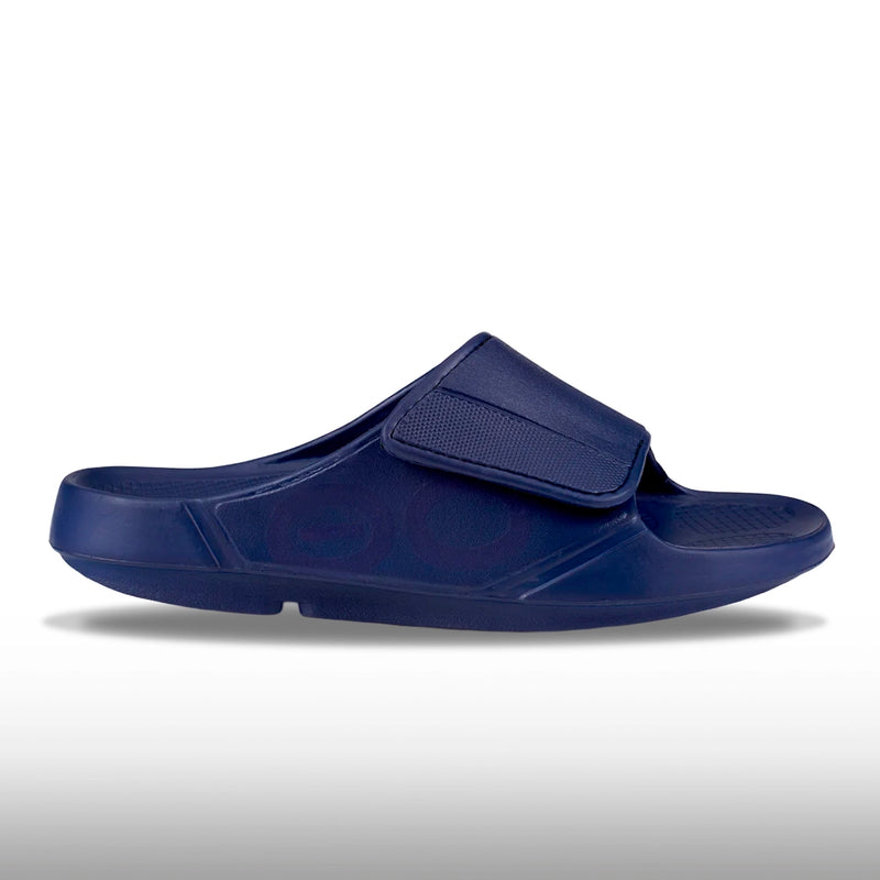 Oofos OOahh Sport Flex Slide Sandal Unisex Navy