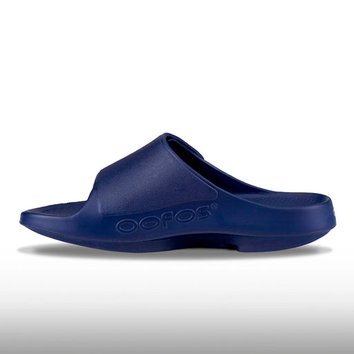 Oofos OOahh Sport Flex Slide Sandal Unisex Navy