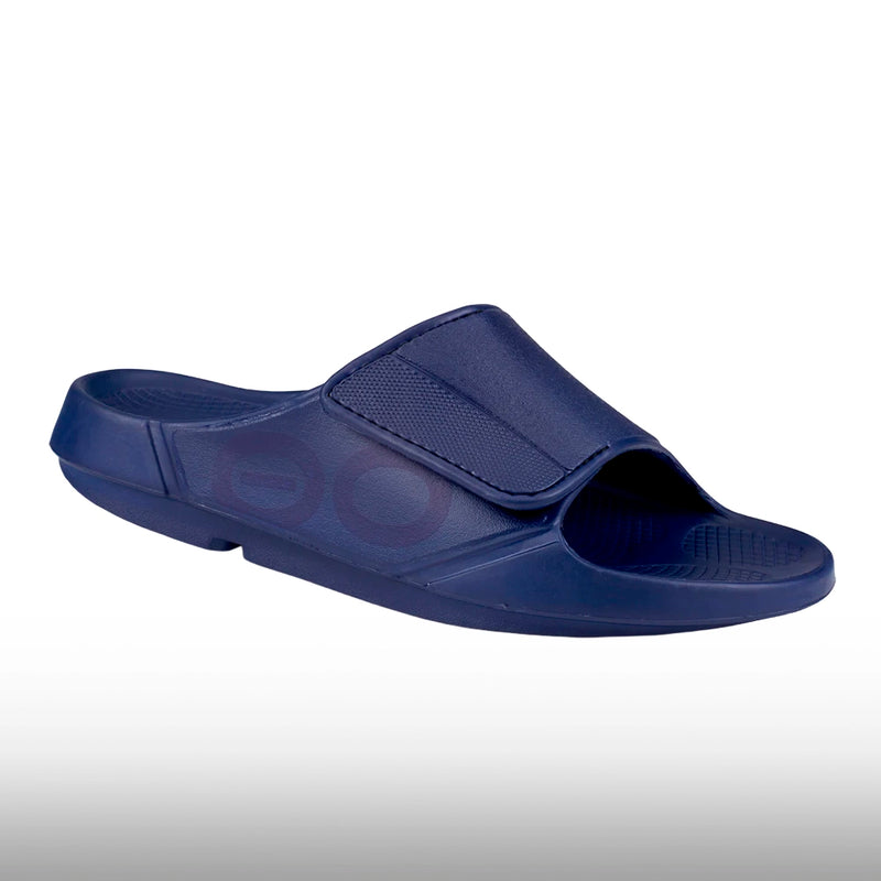 Oofos OOahh Sport Flex Slide Sandal Unisex Navy