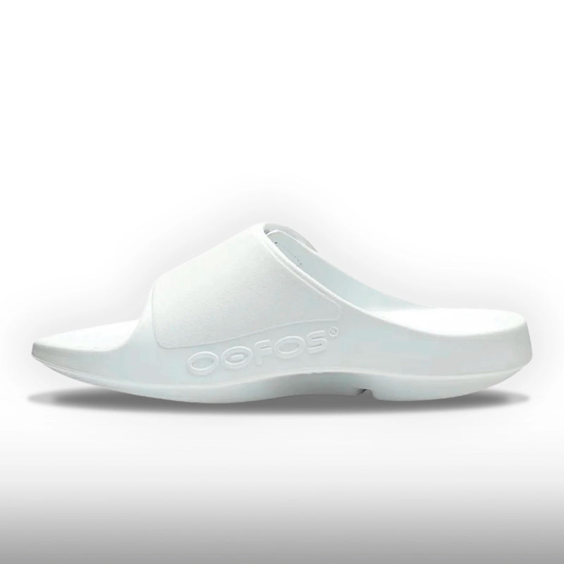 Oofos OOahh Sport Flex Slide Sandal Unisex White