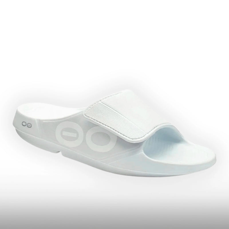 Oofos OOahh Sport Flex Slide Sandal Unisex White