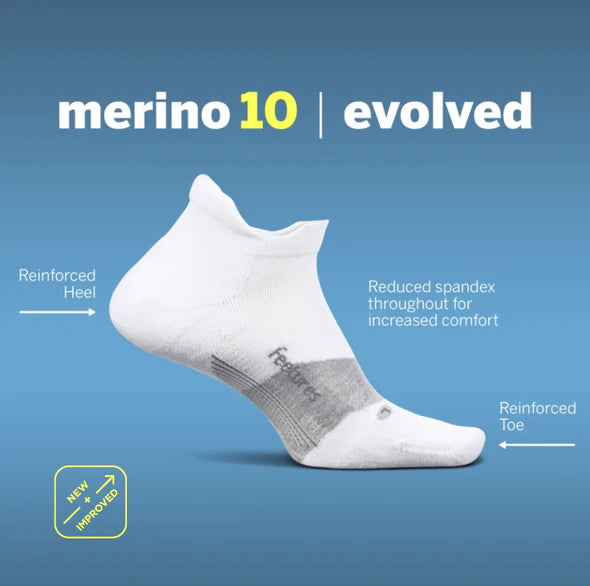 Feetures Merino 10 Max Cushion Quarter Charcoal