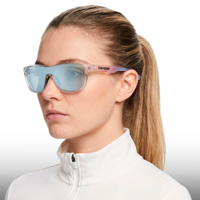 Tifosi Sizzle Avant Clear Frame Smoke Bright Blue Mirror